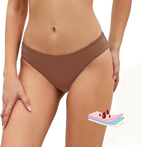 SherryDC Women's Period Swimwear Bikini Bottoms-Menstrual Leakproof Swimsuit Bottoms Briefs for Teen Girl