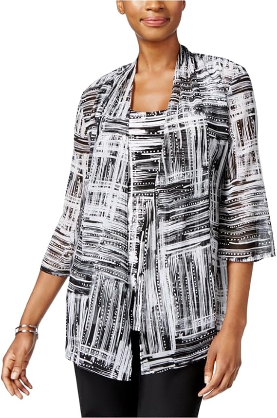Womens Layered-Look Shell Blouse