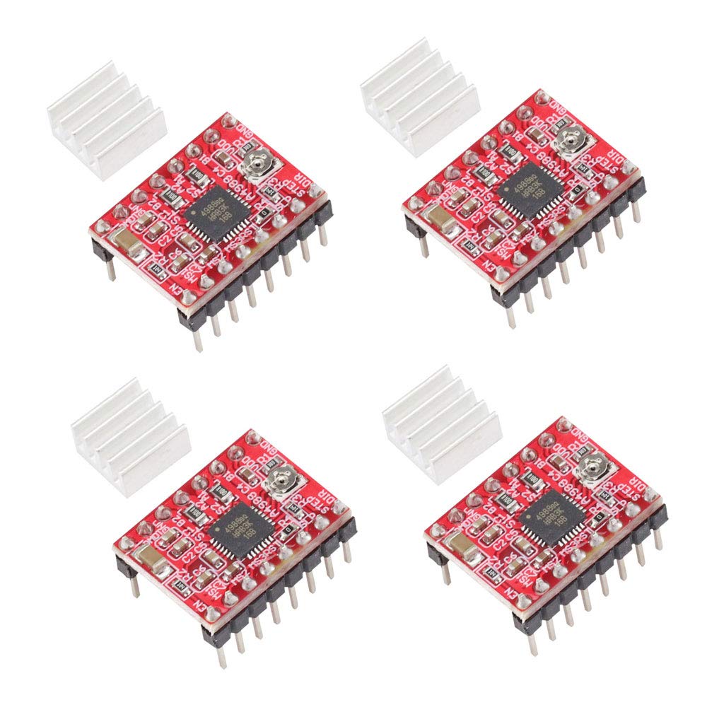 4pcs A4988 3D Printer RepRap Stepper Motor Driver Module Heatsink 3D Printer Kit