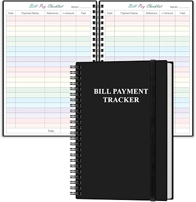Bill Payment Checklist - Monthly Bill Organizer & Planner for Personal Budgeting Financial, Bill Payment Tracker Notebook, 5.8 x 8.5, Black
