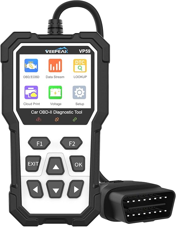 Veepeak Car OBD2 Scanner Diagnostic Tool, Check Engine Light Code Reader | Read & clear engine codes with 40,000+ DTC definitions, live data, 12V battery voltage, phone report print & carrying case