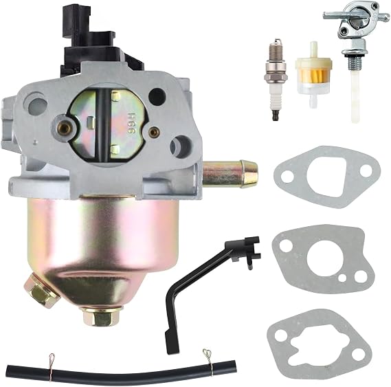 Carburetor for Champion Power Equipment 3500 4000 Watts Generator Engine, Carb with Fuel Tank Shut off Valve Spark Plug Tune-Up Kit