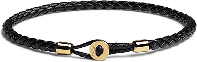 Elegatto Uno Premium Braided Leather Bracelet for Men | Full-Grain Leather with Sterling Silver Polished Stainless Steel Closure | Mens Designer Bracelets