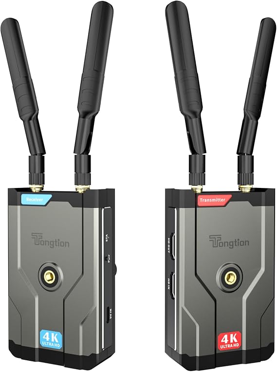 4K Wireless HDMI Transmitter and Receiver, 500FT/60MS Low Latency HD Extender Kit with HDMI Loop Out, 2.4/5GHz Dual-B HD for Video Tx&Rx Camera/Laptop/Monitor/TV/Projector/Netflix