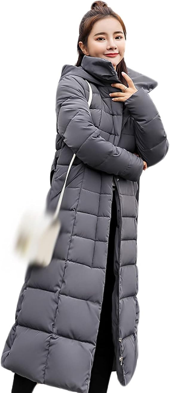 KEX Women's Down Coat, Padded Jacket, Winter, Long Length, Cold Protection, Warm, Fur Hood, Body Cover, Clean, Solid, Casual, Commute, Commute, Commute, Everyday Wear, Outdoor, Large Size,