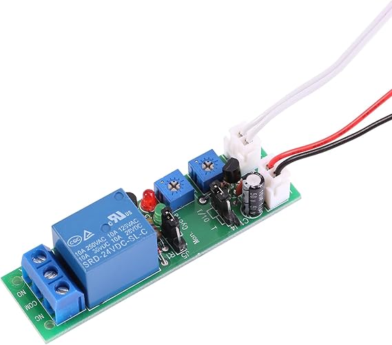 DC 24V Adjustable Cycle Time Delay Relay Module, Delay On/Off Timer Delay Switch Module 6 Types Optional (DC24V 0-15mins)