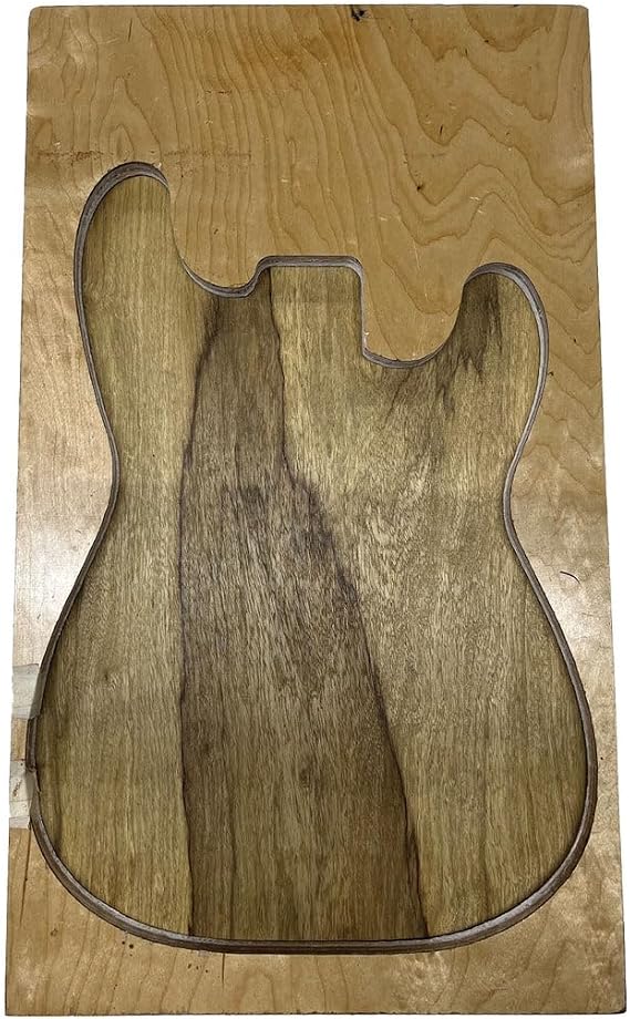 Exotic Wood Zone | Exotic Black Limba Guitar Wood Body Blanks | 21" x 15" x 1-3/4" - 3 Piece (Planed)