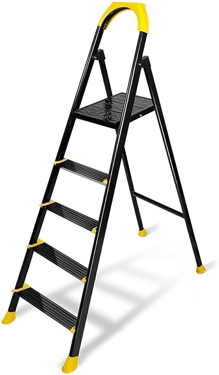 Ze Zigana Hardy Special Design Lightweight Ladder, Anti-Slip, Special triangular steps, 125 kg Carrying Capacity, (4+1)