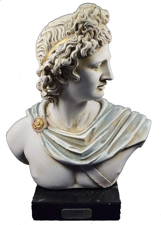 Estia Creations Apollo Sculpture Bust Ancient Greek God of Sun and Poetry Great Artifact