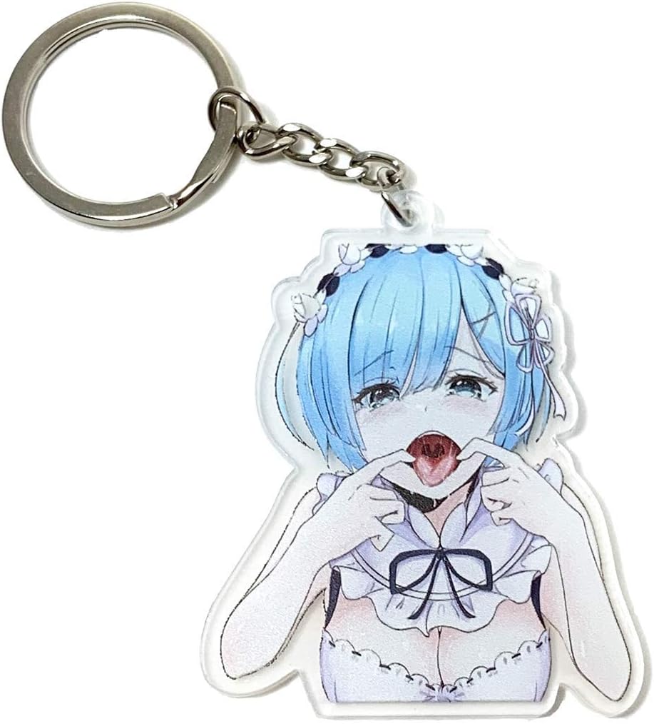 AkinaWay Ahegao Hentai Rem Re:Zero Premium Anime Acrylic Keychain