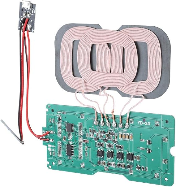 Wireless Charging Coil 30W,Wireless Charger Transmitter, DIY QI Standard 3 Coil Charging qi lademodul Wireless Phone Qi Chargers Module Circuit Board Module Receiver PCBA with