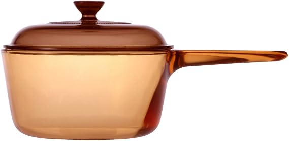 Visions 3738 3.5 Litre Pyroceram Glass Cookpot with Glass Cover, Amber