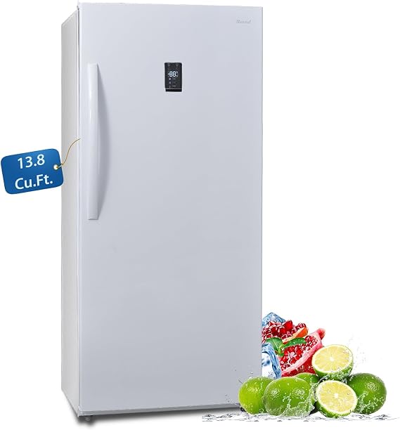 Smad 13.8 Cu.Ft Stand Up Freezer, Upright Freezer Frost Free with LED Control Panel, Door Ajar Alarm, Convertible Freezer Refrigerator for Garage, Kitchen, Home, Office, White