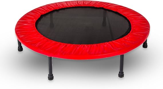 Trambolin 102 cm 40" Yuvarlak Stabil Çelik Çerçeve 22 cm Yükseklik Çocuk ve Yetişkin için Taşınabilir Profesyonel Fitness Egzersiz Trampolini