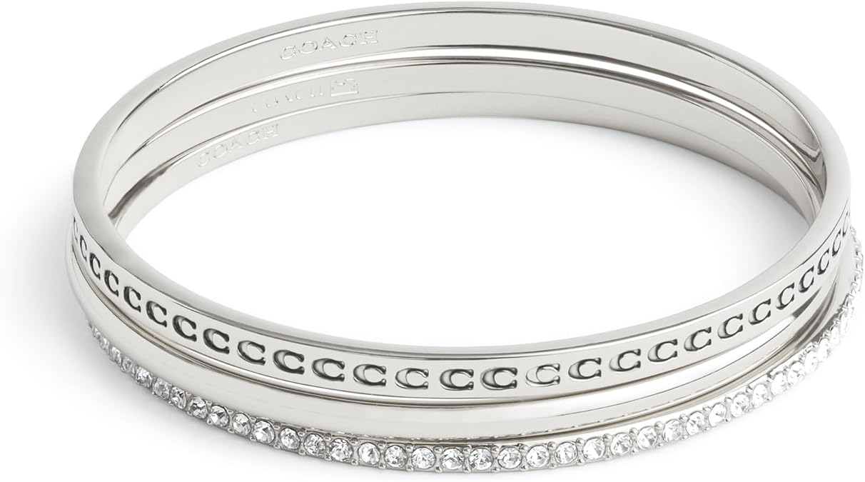 COACH Women's Signature Quilted Heart Bangle Set