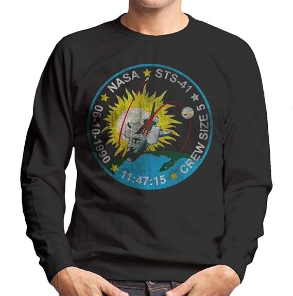 All+Every NASA STS 41 Discovery Mission Badge Distressed Men's Sweatshirt