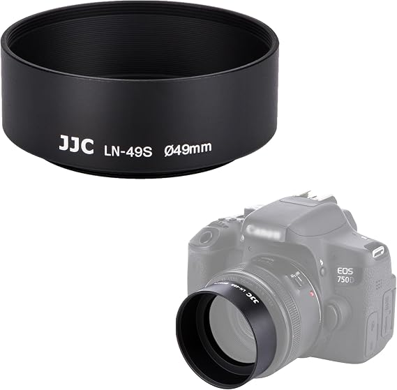 JJC 49mm Screw-in Mount Aluminum Metal Lens Hood for DSLR Mirrorless Lens