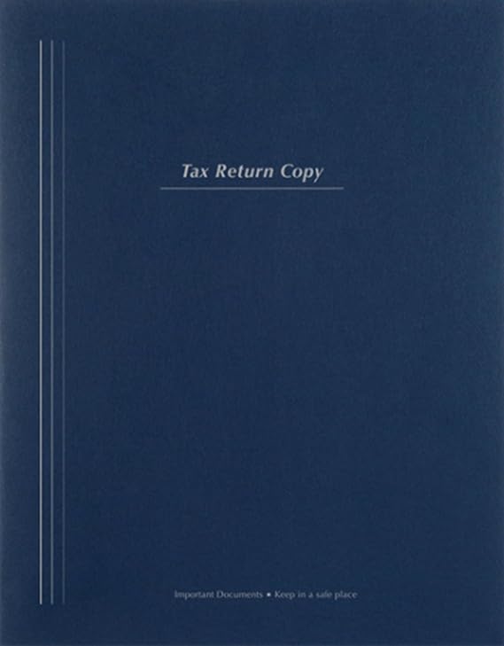 EGPChecks Tax Return Folder with Pockets and Vertical Stripe, Blue, 9 x 11 1/2 in, 50/Pack, 40 Sheets