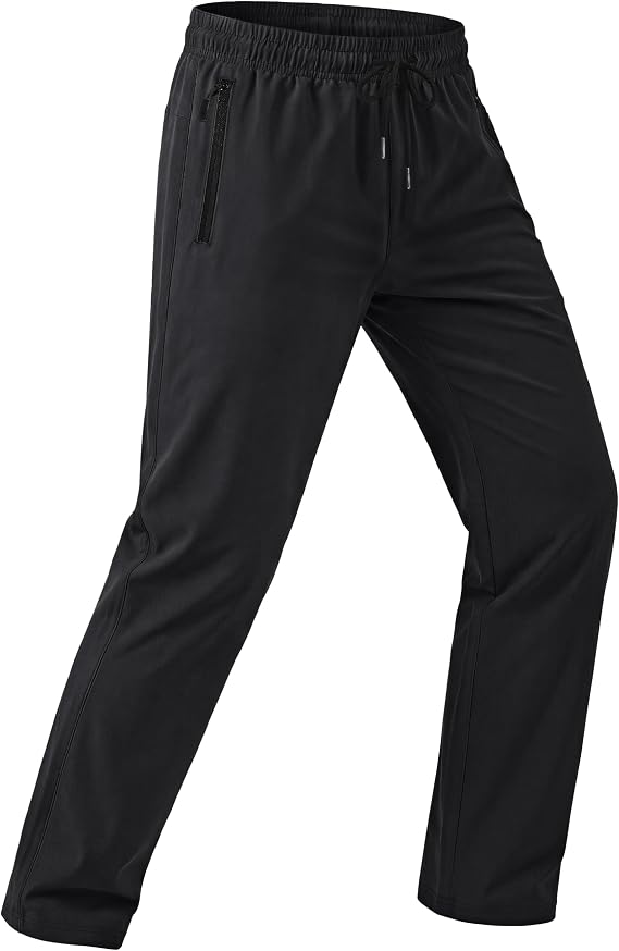 MAGCOMSEN Mens Hiking Pants Lightweight Quick Dry Workout Athletic Jogger with Zipper Pockets Golf Running Gym