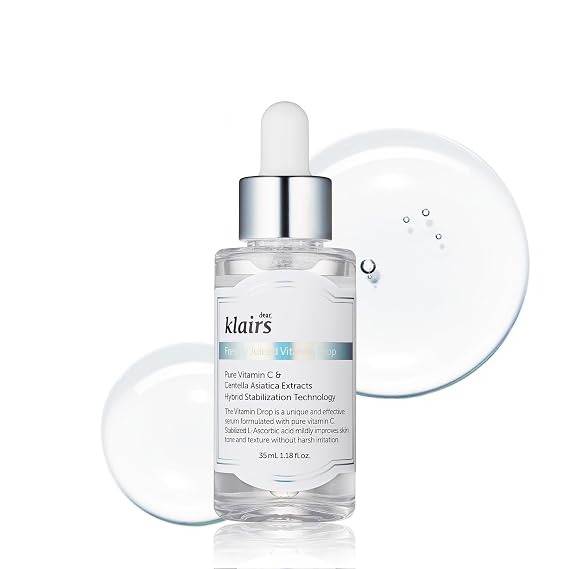 DearKlairs Vitamin C Serum | Dark Spot Care for Sensitive Skin, 1.18 fl oz | 5% Pure Vitamin C & Niacinamide, EGF Peptides, Even Skin Tone, Dark Spot Care, Sensitive Skin-Friendly, Korean Skincare