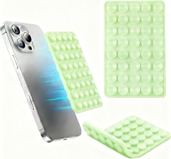 両面オクトバディ吸盤電話マウント - シリコン粘着電話グリップ 高い吸引力 自撮り&ビデオ用 TikTokインフルエンサー用 Octo Buddys吸盤 スマホケース 吸盤グリップ グリーン