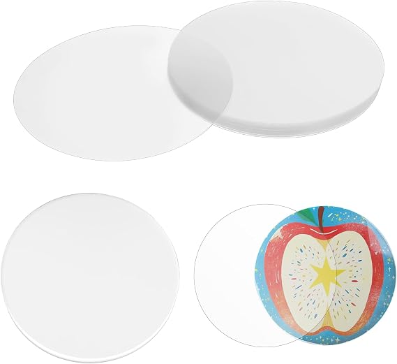 100 Pcs Clear Badge Film for 58mm Badge Circle Transparent Protective Film Button Pin Maker with Circle Mylars Plastic Cover Badges Protective Films for Button Maker DIY Arts Crafts (58mm)