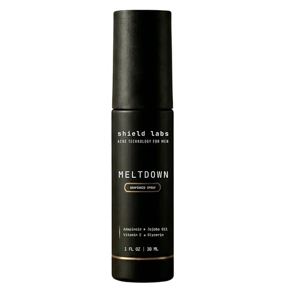 Shield Meltdown Acne Spray for Face, Back & Chest, Adapinoid Retinoid Alternative for Sensitive Skin, Helps Reduce Breakouts, 1 oz