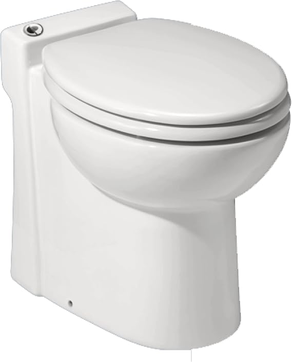 SFA SANIFLO - Sanimarin 4 - Electric Marine Macerating Toilet - Confortable & Standard Height - Stainless Steel Blade - Quiet, 52 dB(A) - Control Panel Included - 12V - Made In France