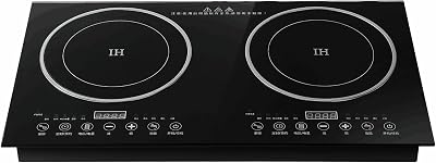 2 Burner Electric Cooktop 110v, Touch Type Keys, One-key Type Firepower Control, Multiple Cooking Function, Easy to Operate, 8 Gear Firepower, for Commercial Home