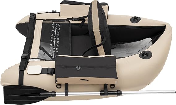 Fishing Float Tube, 53.5" L x 41.3" W x 21" H Float Tubes for Fishing and Angling 286lbs Portable Backpack Belly Boat with Paddle, Pump