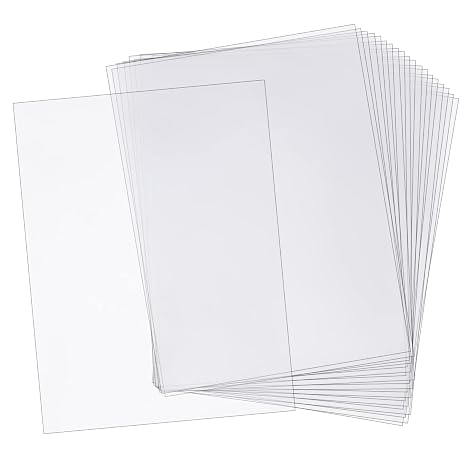AHANDMAKER 20 Pcs Clear PVC Flexible Plastic Board Sheet, 8.25 x 11.75 inch Clear Plastic Sheet with Protective Paper for Craft, DIY Models, Stencils, Picture Frames, Display Projects