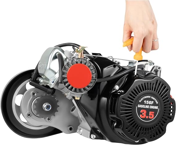 Bicycle Engine Kit 100cc, 4-Stroke Single Cylinder Gas Petrol Motorized Bike Kit, Petrol Gas Motor Kit Engine,Bicycle Gasoline Engine Motor Scooter Kit,Gas Engine for Bicycle (Belt Drive)
