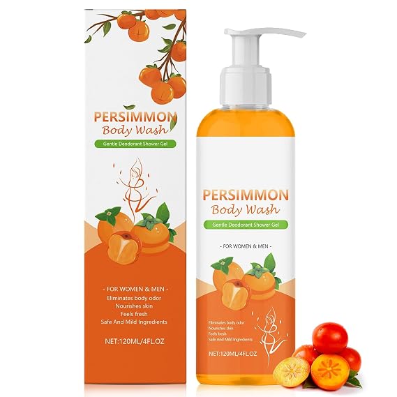 Persimmon Body Wash for Body Odor Control, Natural Deodorant Bar Soap for Strong Odor Smelly Feet Remove Underarms, Intimate Inner Thigh, Bikini Area, Smelly Feet Natural Deodorant Soap (1)