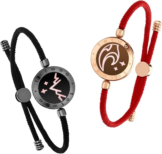 TOTWOO Long Distance Touch Bracelets for Couples, Vibration & Light up for Love Couples Bracelets | Long Distance Relationship Gifts for Girlfriend Bluetooth Pairing Jewelry