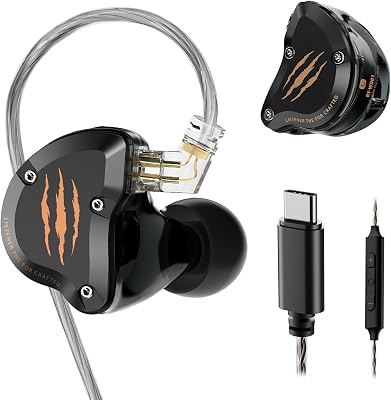 in Ear Monitors Headphones, USB-C HiFi Wired Earbuds with Noise Isolating,Type-C wMic Earphone for iPhone 17 16 15 AndroidSamsung Phone, Laptop, IEM Headset for Gaming, Singer