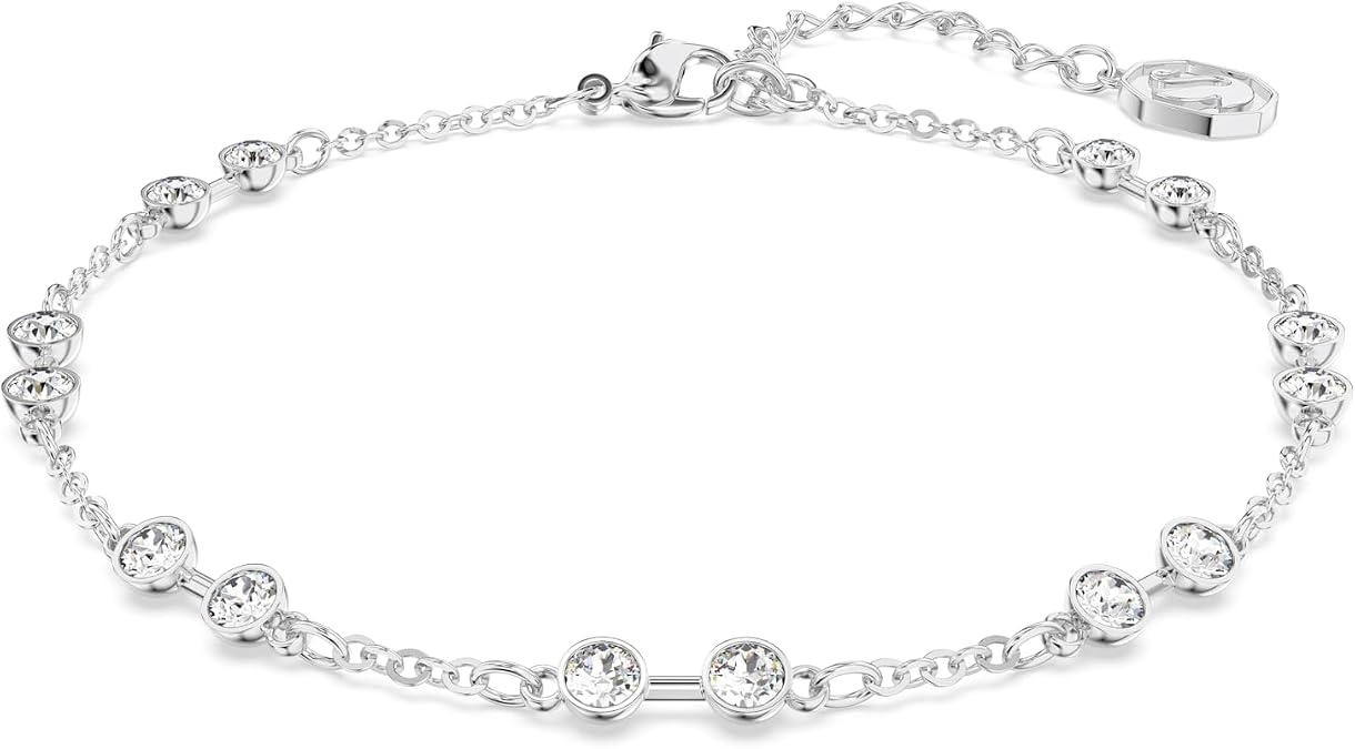 Swarovski Remix Collection strand, Round cut, clear, Rhodium finish