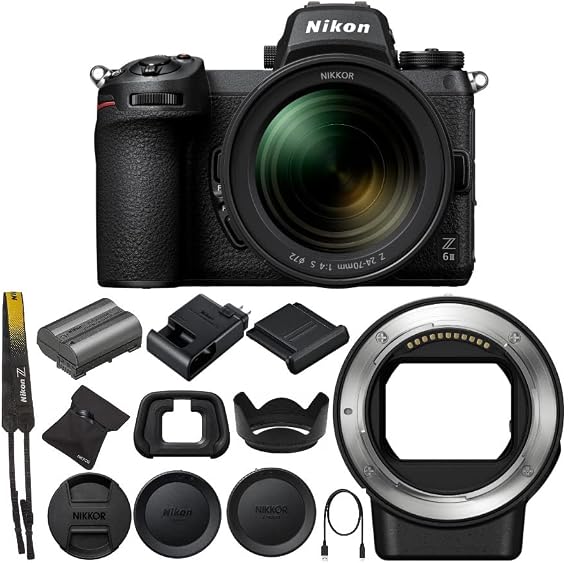 Nikon Z 6II Mirrorless Camera with NIKKOR Z 24-70mm f/4 S Lens and FTZ II M