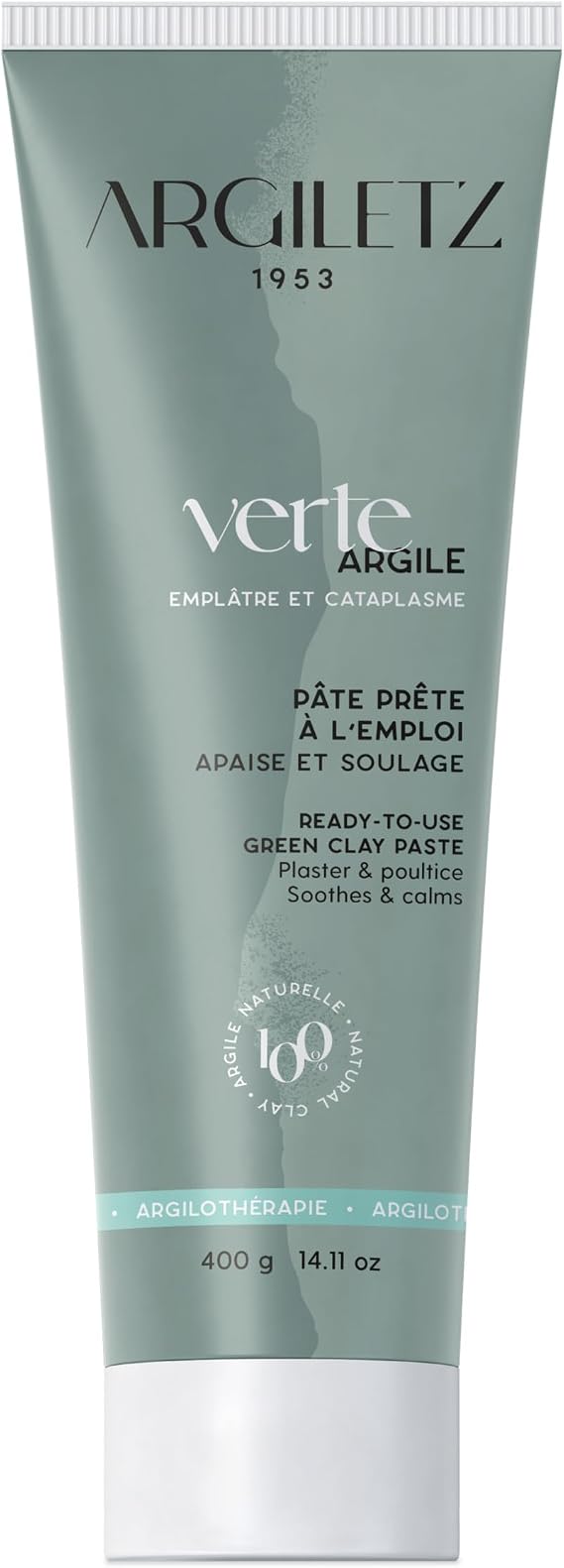 Argiletz French Green Clay Paste tube 400g | ready to use | 100% sourced in France | finest grade of clay