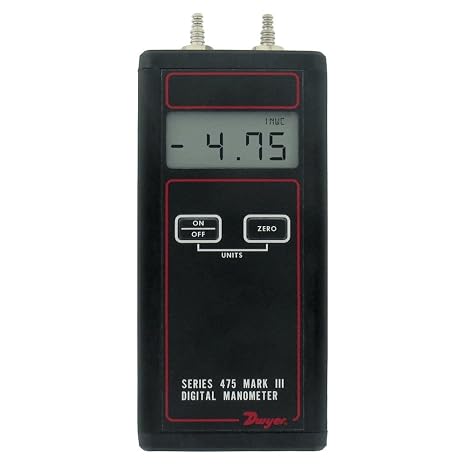 Dwyer Handheld Digital Manometer, 475-3-FM, 0-200" w.c. (49.82 kPa)