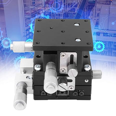 Manual Linear Stage, LD60-LM XYZ 3-Axes Manual Linear Stage Trimming Platform Tuning Sliding Table 60 x 60mm