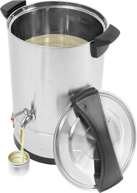 Wax Melter for Candle Making - 12L/3.17Gal Electric Candle Wax Melter Adjustable Temperature, Non Clogging and Easy to Clean for Melting Wax, Boiling Water, Making Tea and DIY Hobbies (Silver)