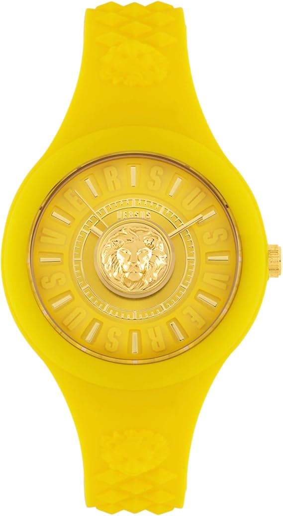 Versus Versace Fire Island Collection Luxury Ladies Watch with Yellow Strap and Yellow Case and Yellow Dial, Yellow - VSPOQ2A21 , OS, Versus Versace | Fire Island