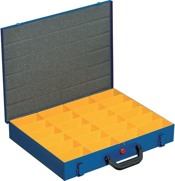 Allit EuroPlus 454122 Small Parts Case Sheet Steel 44/24 x 63 Blue 24 Inserts Tight Closing