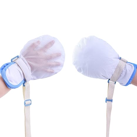 2Pcs, Elderly Restraint Gloves-Alzheimer's Products,Anti-Scratch Anti-Extubation Restraint Gloves,Finger Separation Design, Thick Sponge Filling, Good Helper for Patients and Caregivers