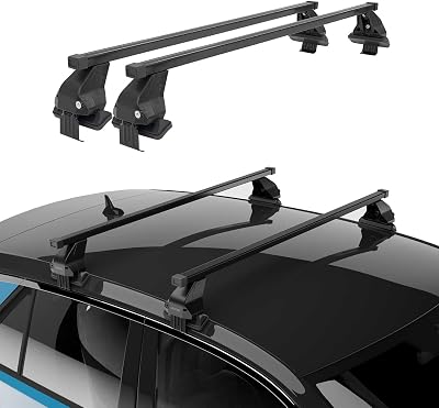 OMAC Roof Rack Cross Bars for Ford Focus Hatchback 2012-2018 Lockable 110Lbs Steel Black 2Pcs fits Cargo Carriers Kayak Canoe Bike Snowboard