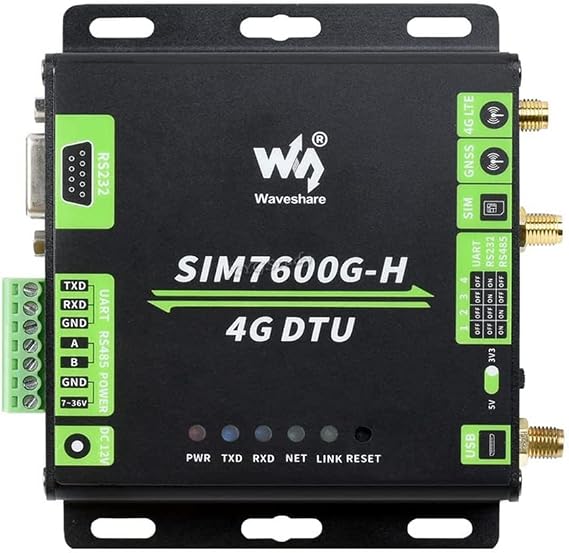 Industrial Grade SIM7600G-H 4G DTU USB UART/RS232/RS485 Multi Interfaces Communication, LTE Global Band Support
