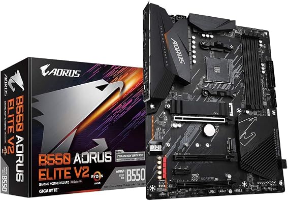 Gigabyte B550 AORUS Elite V2 (AMD Ryzen 5000/B550/ATX/PCIe4.0/DDR4/USB3.2 Gen 1/Realtek ALC1200/M.2/2.5 GbE LAN/HDMI/DP/Gaming Motherboard)
