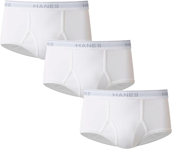 Hanes Men's Underwear Briefs Pack, Cool & Breathable, Moisture-Wicking Cotton Underwear for Men, White & Black Multi-Pack