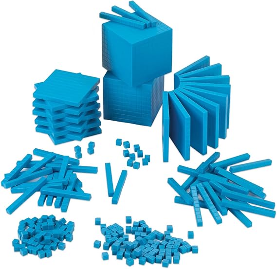 EAI Education Base Ten Intermediate Classroom Set: Blue Plastic - Blocks Only