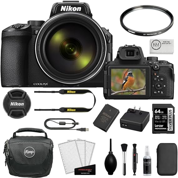 Nikon COOLPIX P950 Digital Camera Bundled with 64GB Memory Card + Camera Case + UV Filter + Microfiber Cleaning Cloth (5 Items)